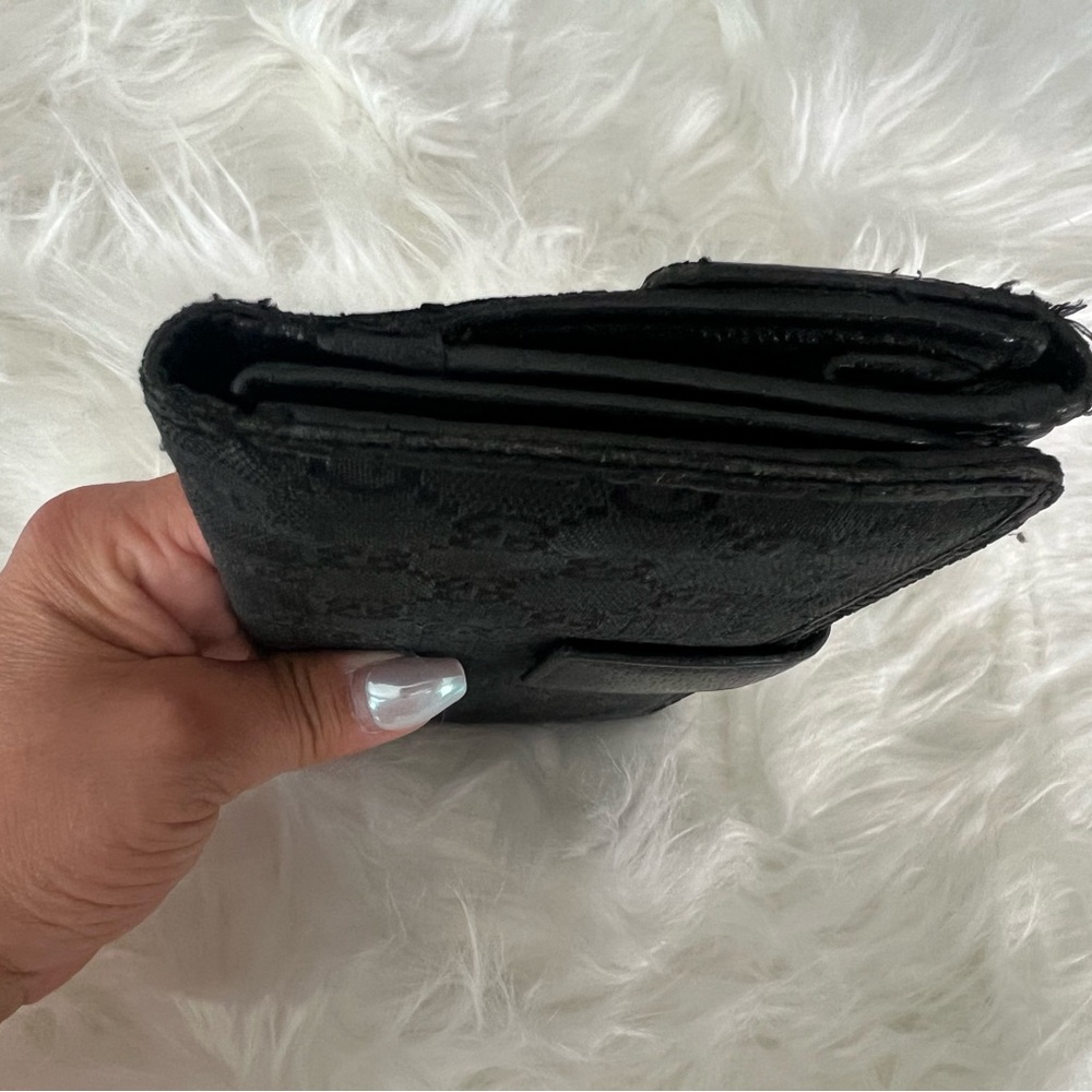 🖤 Vintage Gucci GG Monogram Bow Wallet | Classic Black Canvas 🖤 - Picture 2 of 7